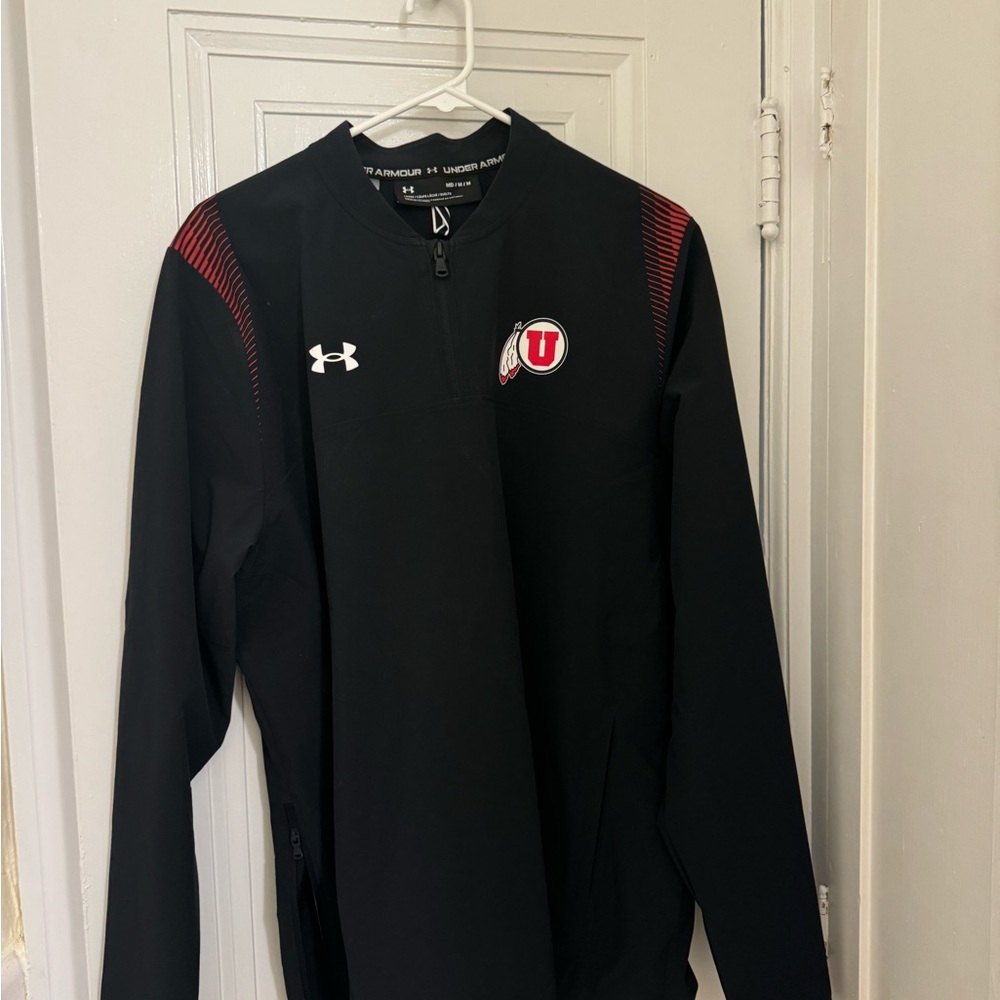 Utah Utes Under Armour Black Jacket with Red Logo